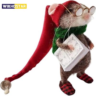 Maus Puppe Weihnachten Nadelfilz Maus Nadelfilz Handwerk Dekorationen Niedliche Nadelfilz Maus Handgefertigter Weihnachtsschmuck