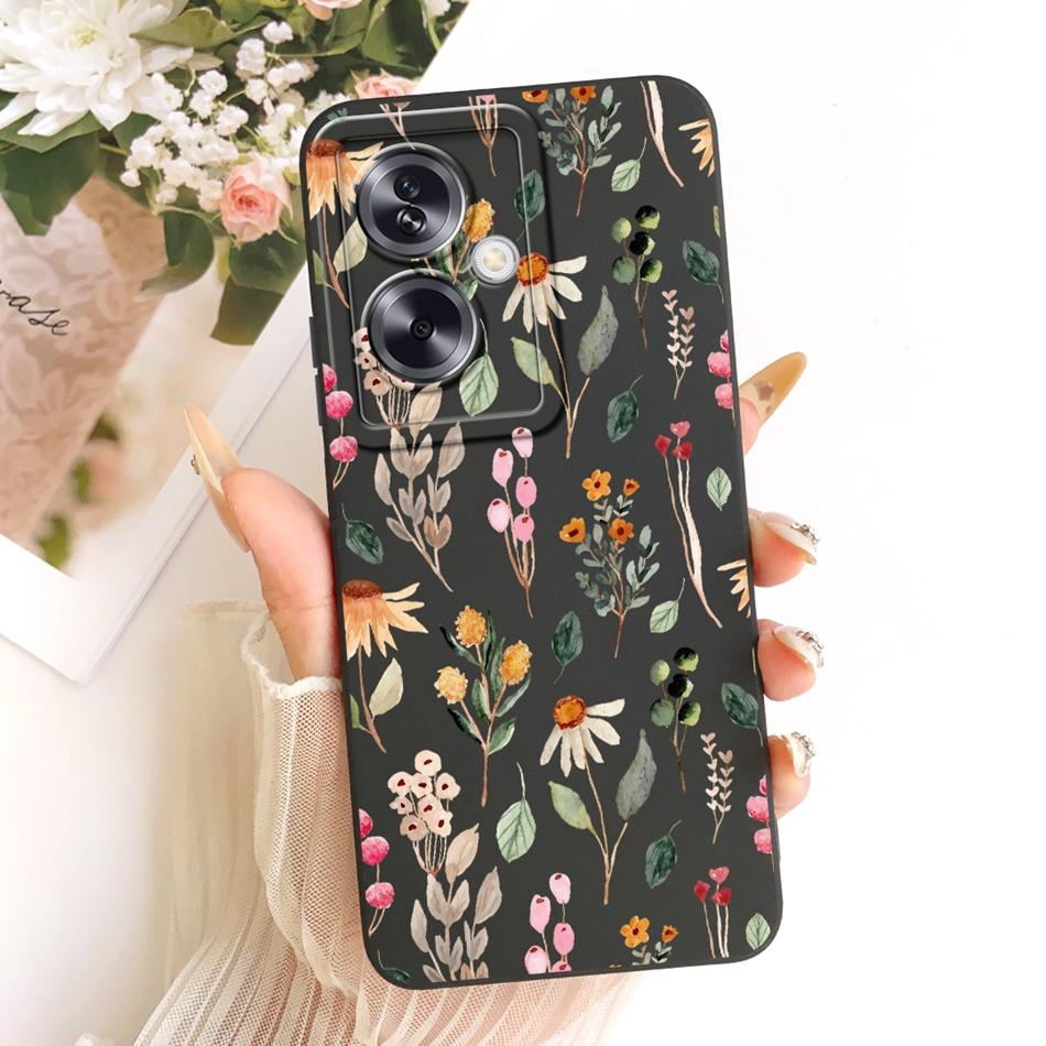 For OPPO A79 5G Cute Cat Flower Cartoon Phone Case For Oppo A79 CPH2553 CPH2557 Shockproof Soft Silicone Covers Bumper