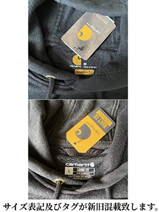 Carhartt Hoodie Sweatshirt Size Black Loose Brand Name Thick Wear Pullover, L, Men's, Unisex, Fit, Oversized, Top, Fleece-Lined, Hoodie, Fall/Winter