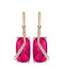 Amazon Chamfered Princess Square Diamond Colorful Earrings Sapphire Ear Hooks
