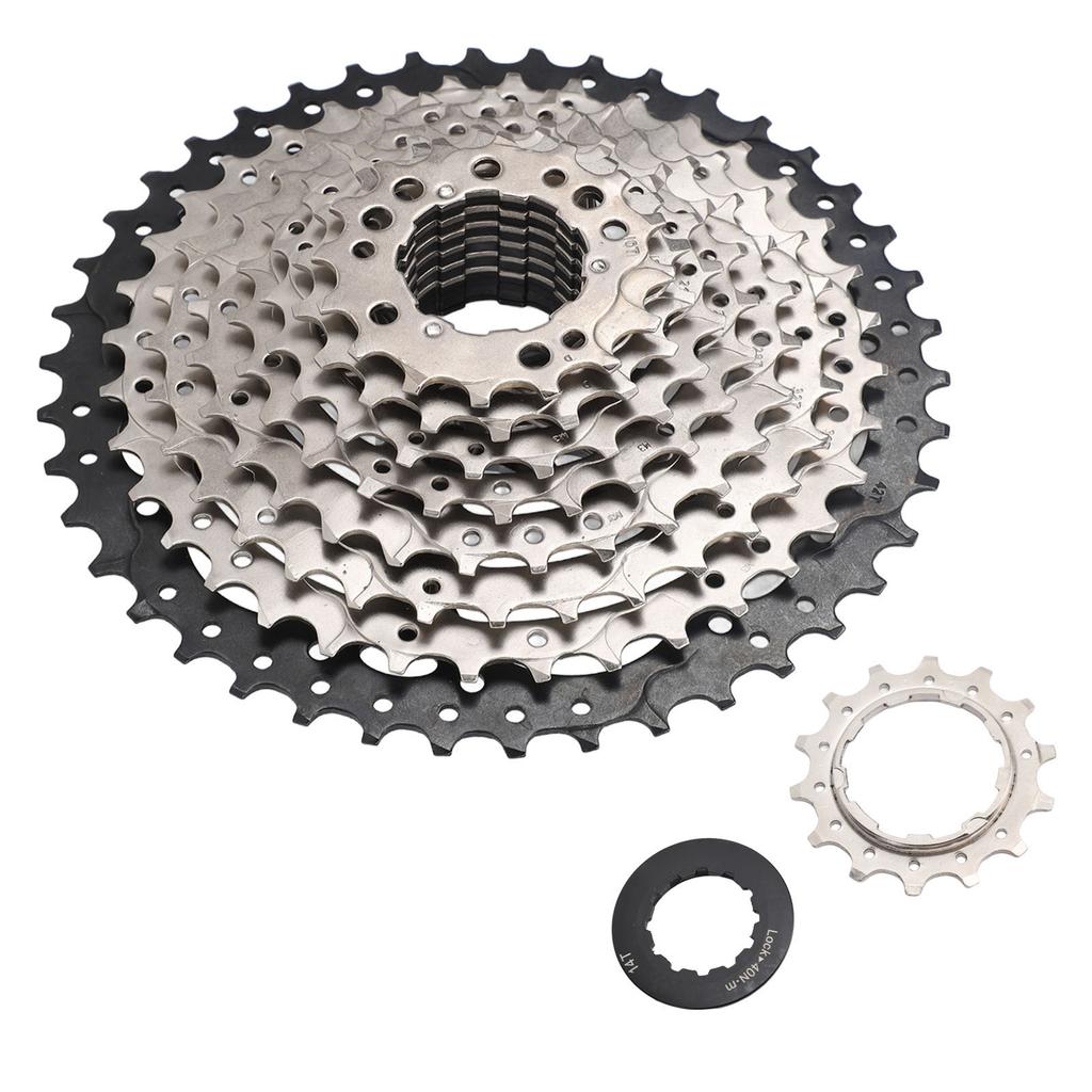 9 Speed 14‑42T Freewheel 9 Speed Cassette Aluminum Alloy Bike Freewheel for Electric Bike Moped