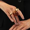 3pcs Geometric Wide Face Resin Opening Rings for Women Men Smooth Round Chunky Metal Joint Rings Set Banquet Jewelry Accessories