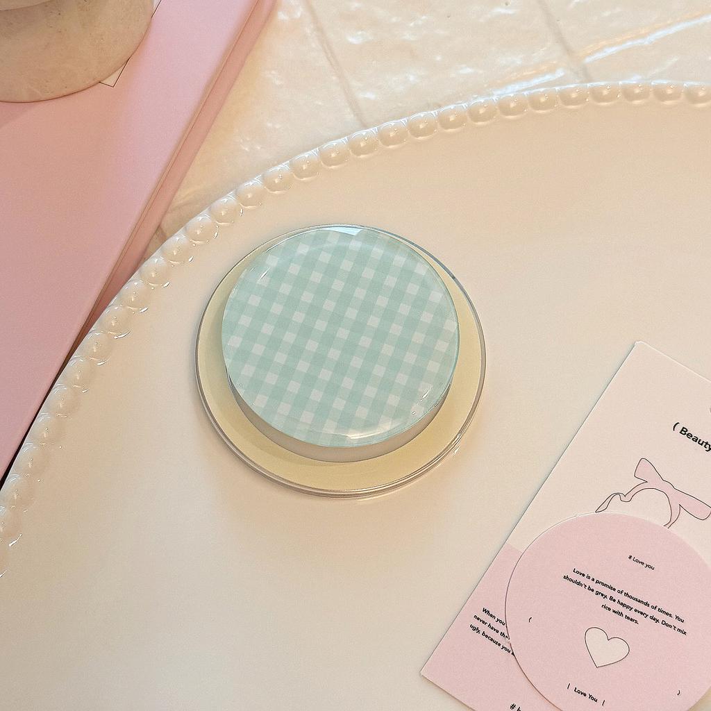 Korean Ins Style Niche Contrasting Plaid for MagSafe Magnetic Bracket Adsorption Retractable Airbag Bracket for Women