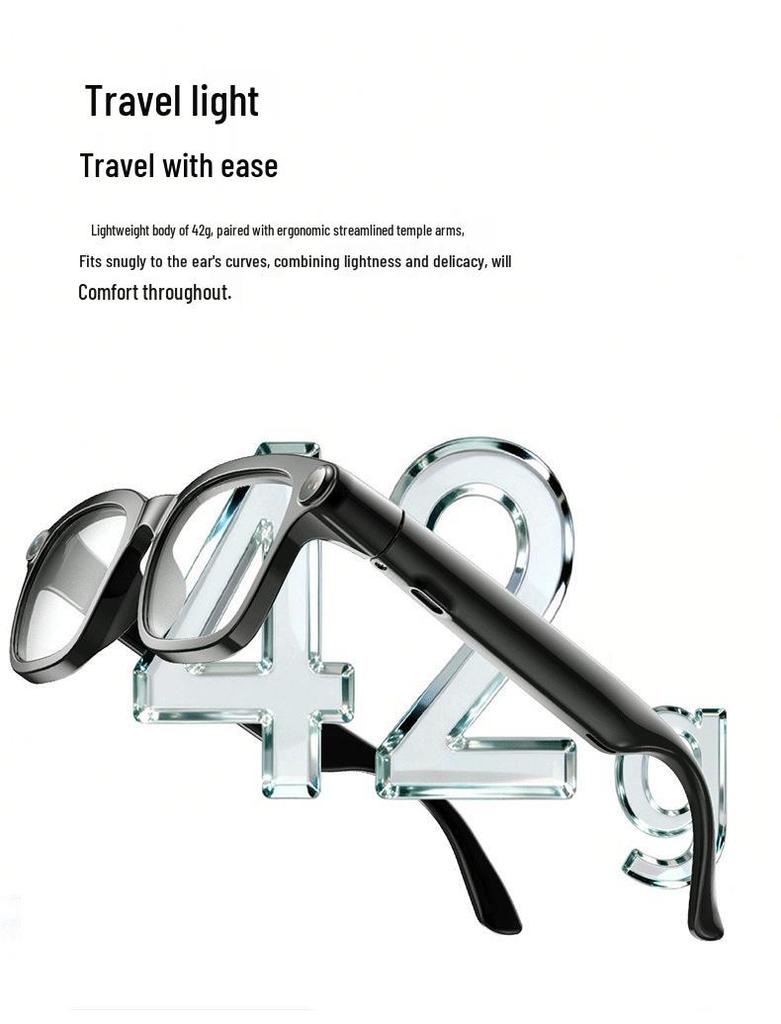AI Smart Glasses: HD Bluetooth, Anti-Shake, Music & Video Recording, Multilingual Translation Assistant