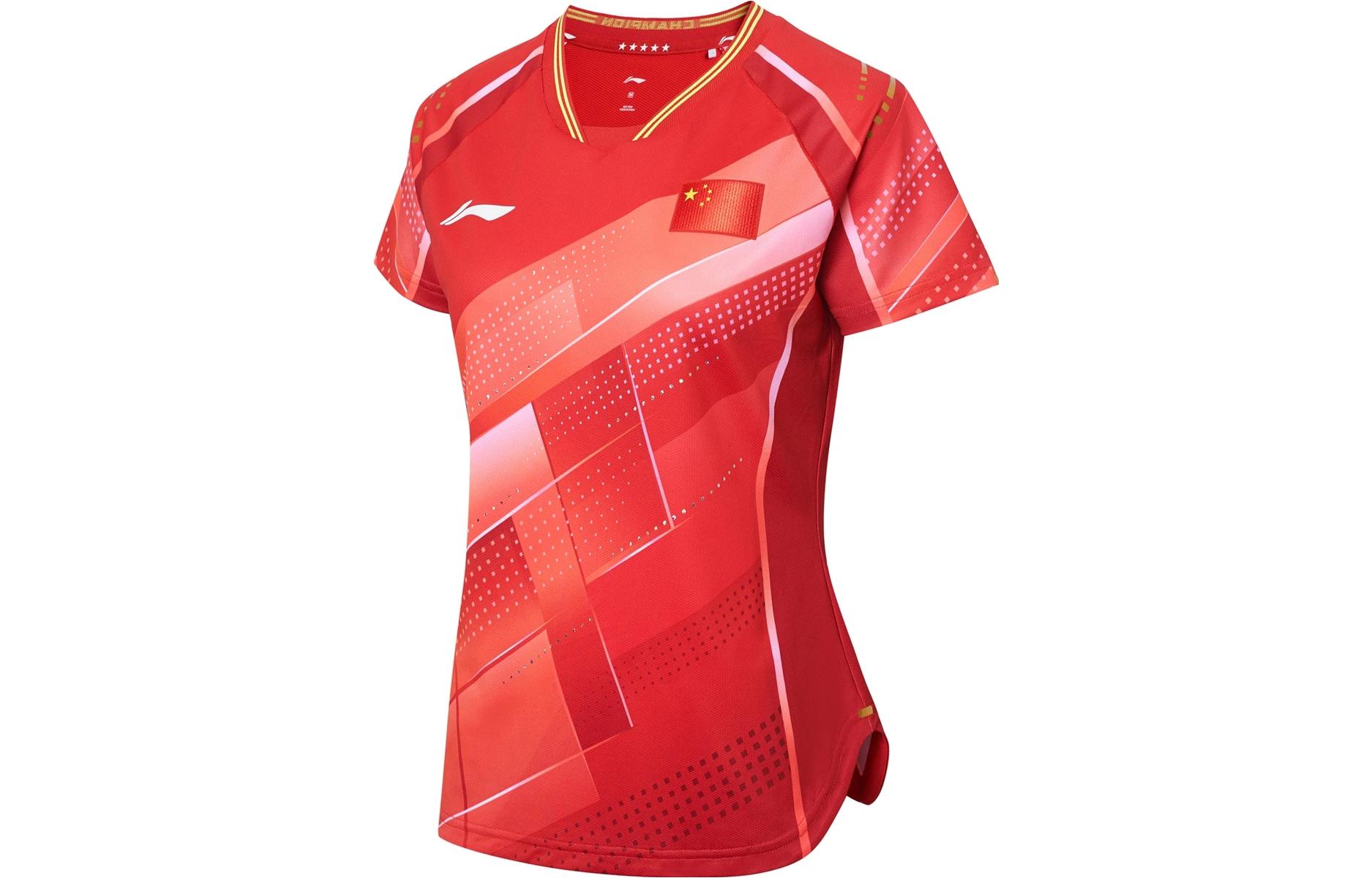 Li Ning Table Tennis Collection T Shirt Women s Total Cherry Red AAYT030-2 L