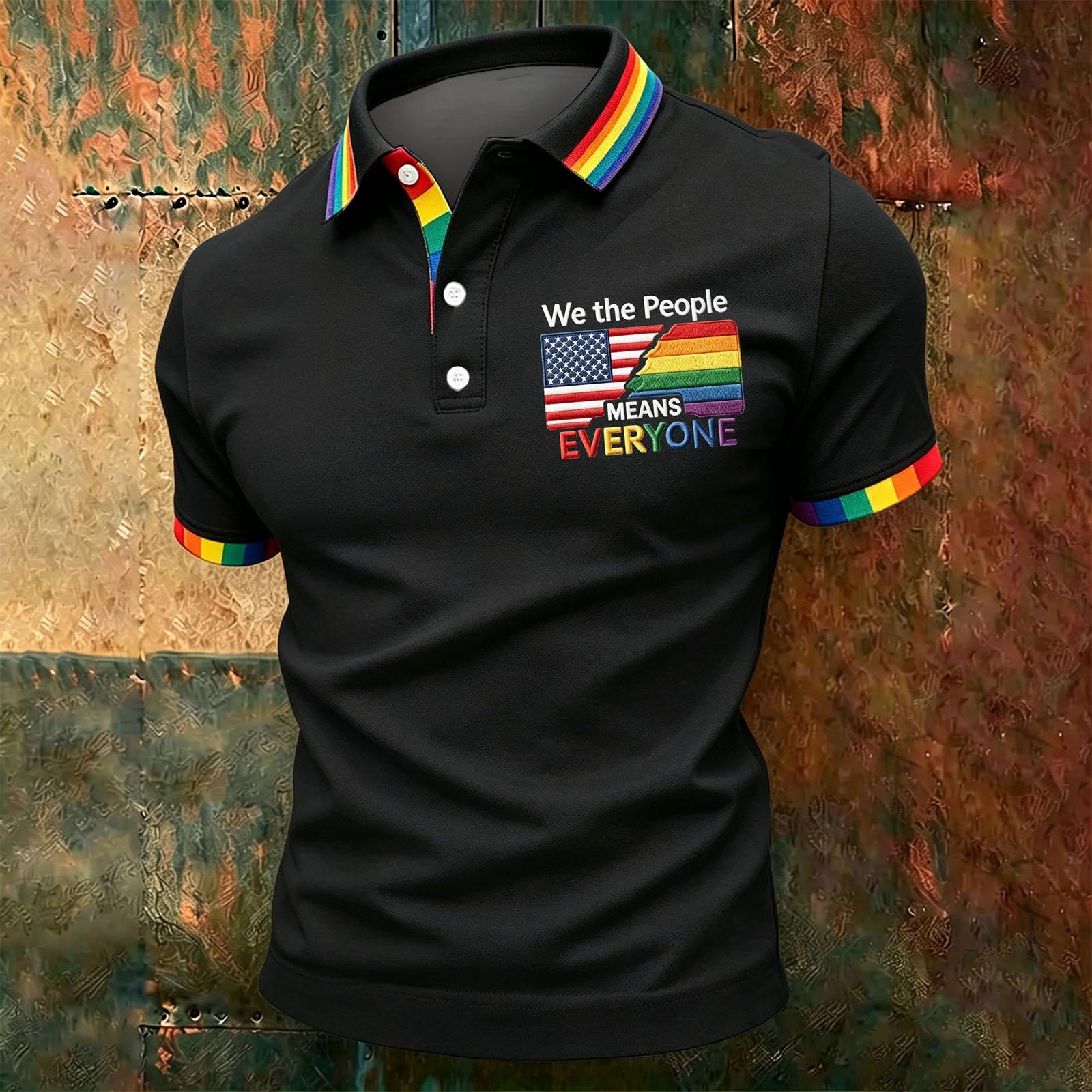 

Men s Casual Color-Block Striped Short-Sleeve Shirt L чёрный