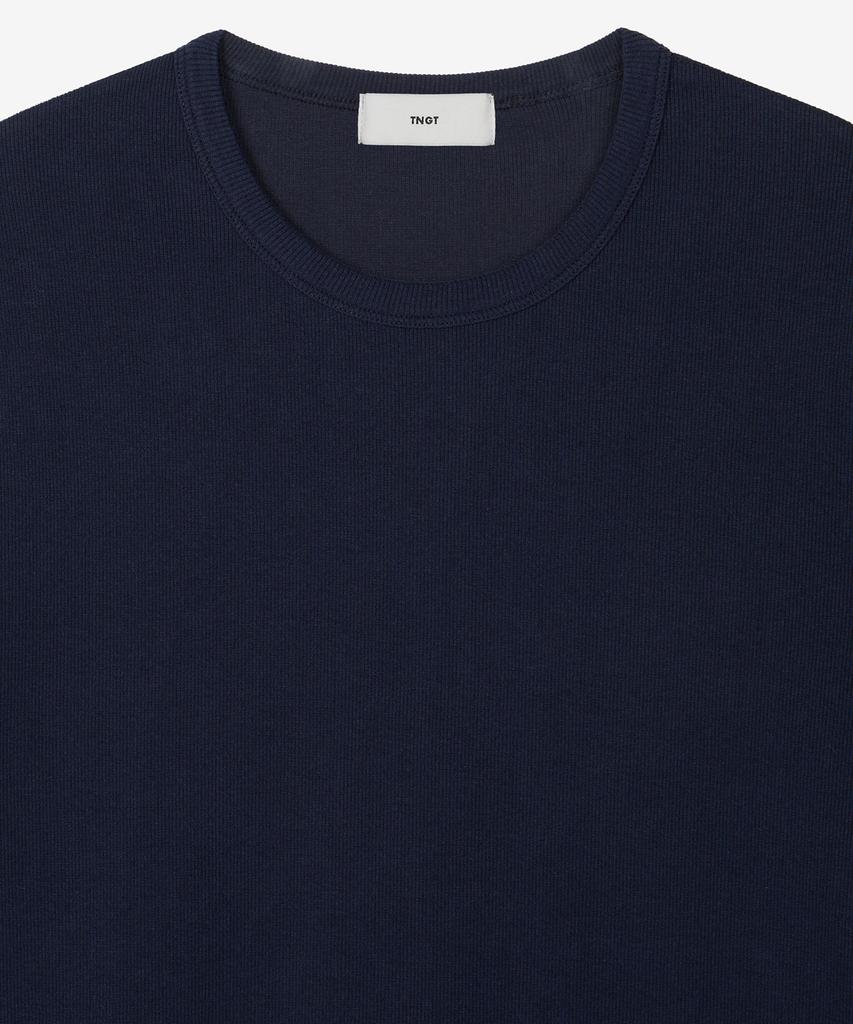 Tienjiti Ribbed Slim Tee (Navy) Tnts6E215N2