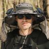 Men's Summer Outdoor Fan Hat, Rechargeable High-Wind Sun Hat Wide Brim UV Protection Hiking Bucket Hat