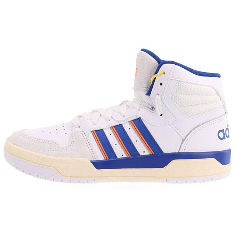 Adidas Neo Entrap Mid Synthetic Leather Comfortable Durable Mid-Top Skate Shoes Men Sneakers White Blue Orange FW3454