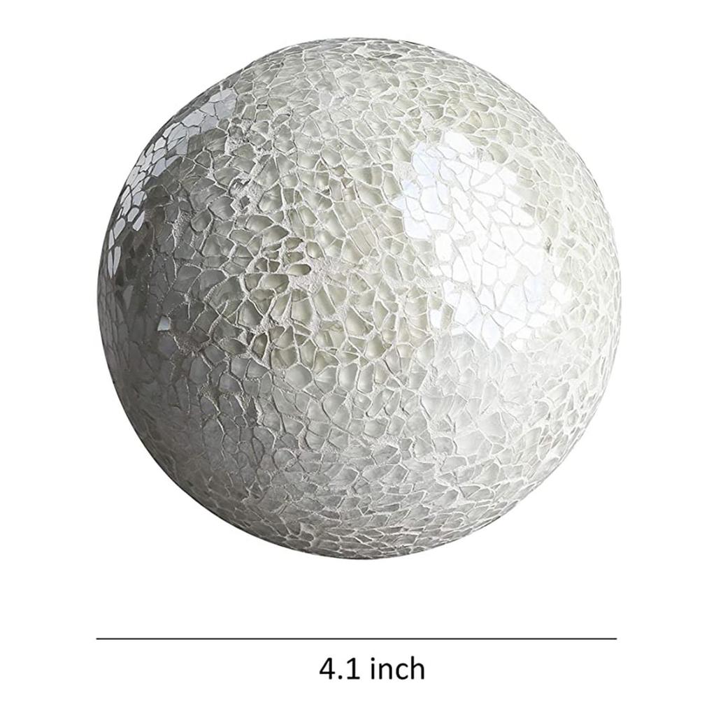 3 Pieces 10cm Glass Mosaic Ball Decorative Sphere Housewares Decor Orbs Dining Table Centerpiece Ornament