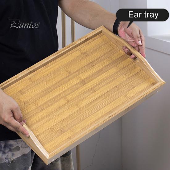 Bed Table Tray with Folding Leg Strong Load-bearing Smooth Edge Burr Free Multifunctional Bamboo Bed Tray Storage Holder
