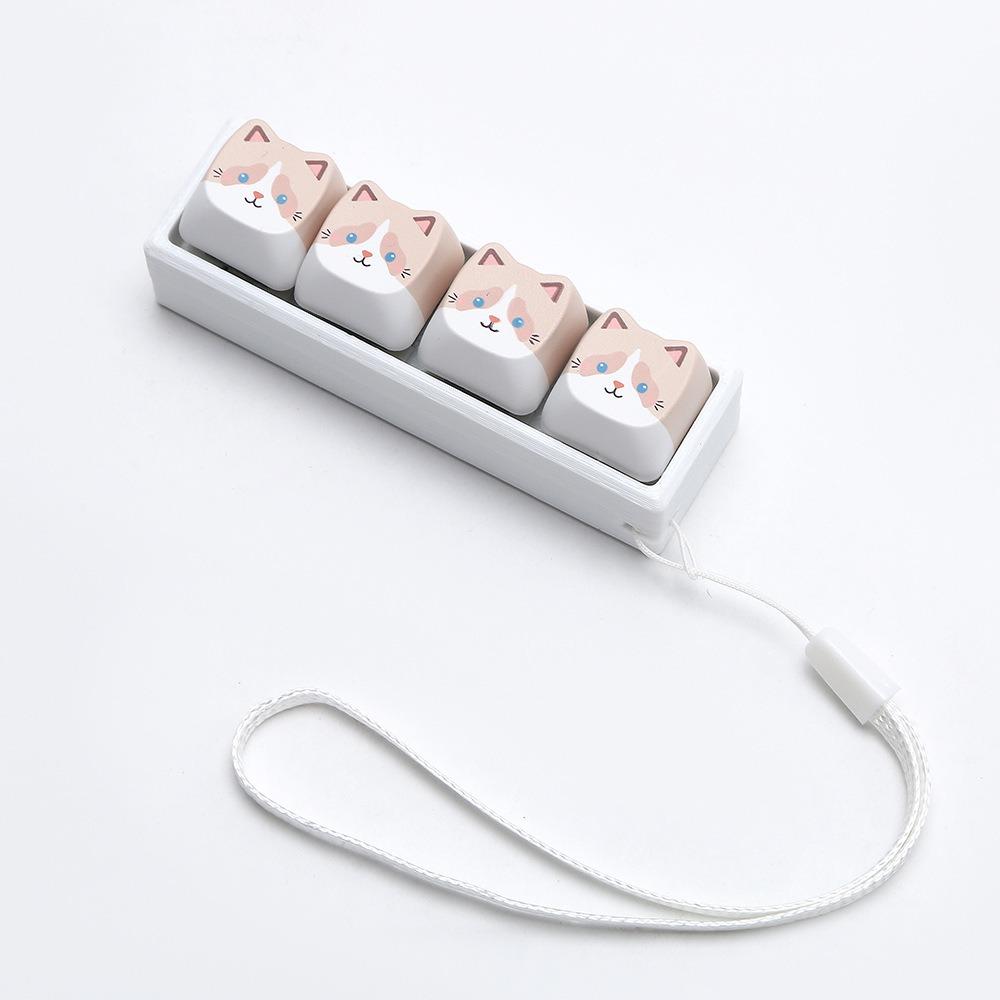 Cat Shape Keycap Fidget Keychain Lightweight Finger Press Toy Keyring Sensory Toy