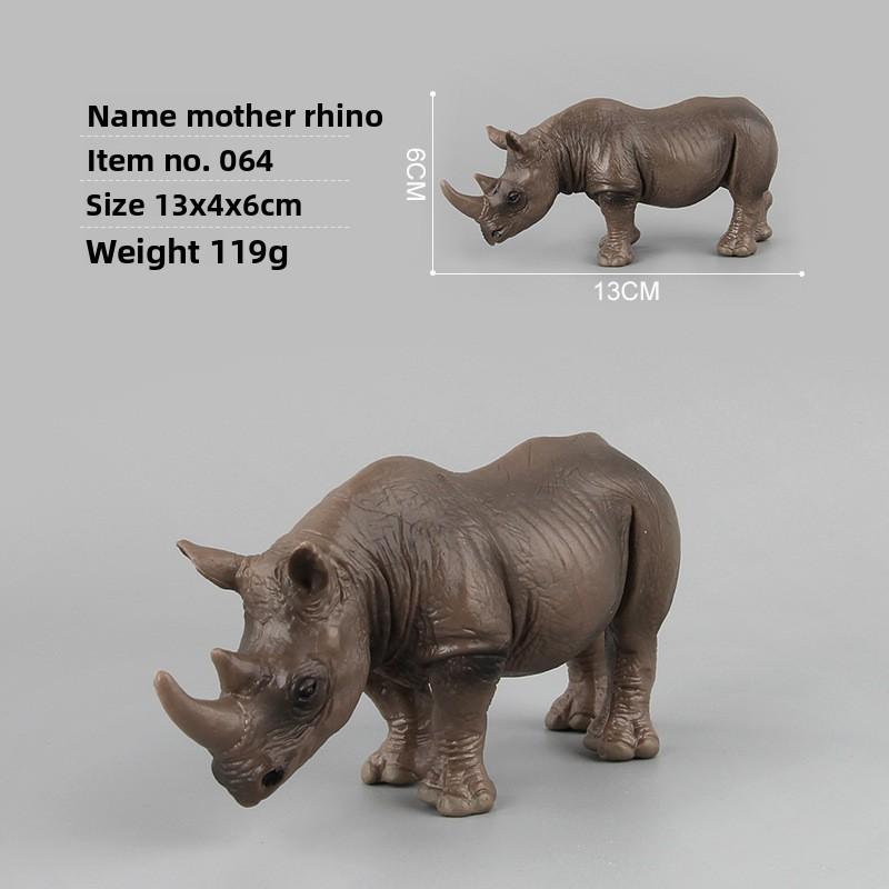 Wild African Rhino Model Collectible Toy For Educational Display And Kids Learning