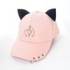 Creative Cat Ear Baseball Caps Metal Rings Cotton Sunscreen Hat Casual Dad Hat Outdoor