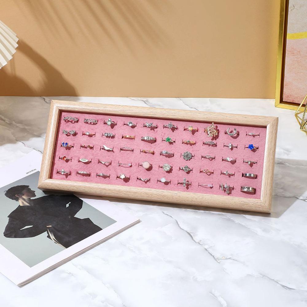 Velvet Fashion Jewelry Trays 50 Slot Stud Earrings Storage Rack Jewelry Storage Pallet  Show Case