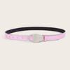 Girl Glittered Waist Belt Street Dance Jeans Belt Decorative Round Buckle