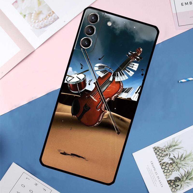 Violin Piano Case For Samsung Galaxy S25 Ultra S24 S23 S22 S21 Ultra S9 S10 Plus S23 FE S25 FE Back Cover
