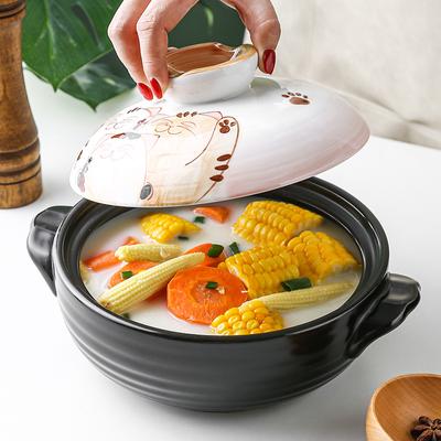 Cazuela de Cerámica Olla Coreana para Sopa y Caldo Utensilios de Cocina Olla para Cocinar Cacerola Sarten Suministros de Cocina para el Hogar Batería de Cocina Cerámica