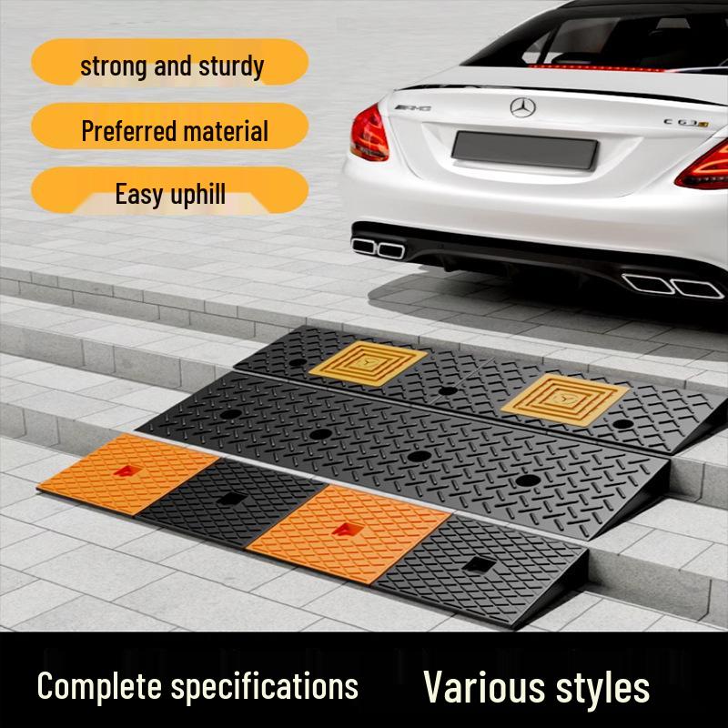 Rubber-Plastic Anti-Slip Speed Bump Curb Ramp Mat for Cars