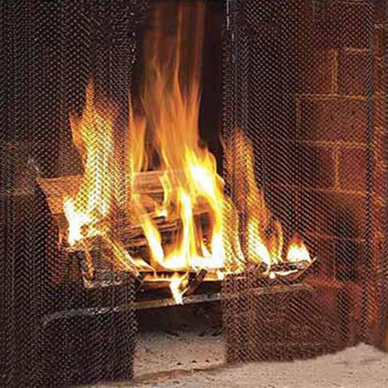 2er-Pack Kamin-Netzvorhang, Schwerlast-Funkenschutzpaneel für Kamin- und Feuerstellen-Schutz