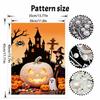 Halloween Pearl Painting Set Witch Pumpkin 5D DIY Pearl Art Home Bedroom Wall Decor Handmade Gift Craft Kit Holiday Party Decoration