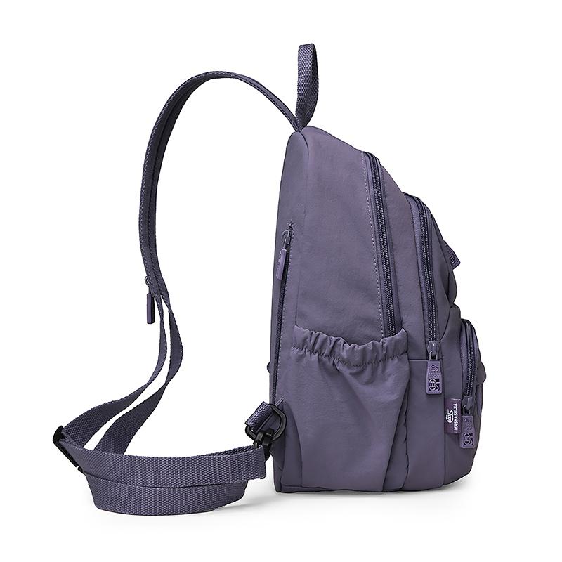 Zaino Compatto con Tasche Multiple con Zip e Tasca Laterale in Rete