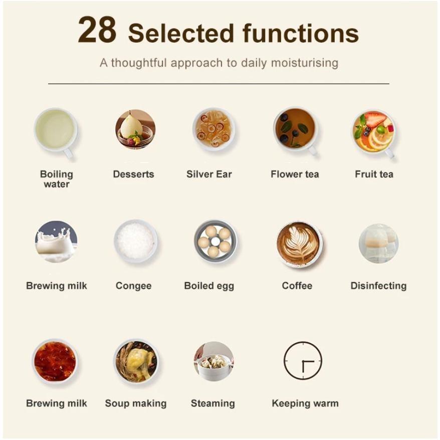 Ceainic Electric Multifuncțional de Sănătate cu Capacitate Mare de 1,8L, Sticlă Groasă, Fierbător Electric cu Temperatură Reglabilă, Ceainic Electric de Sănătate