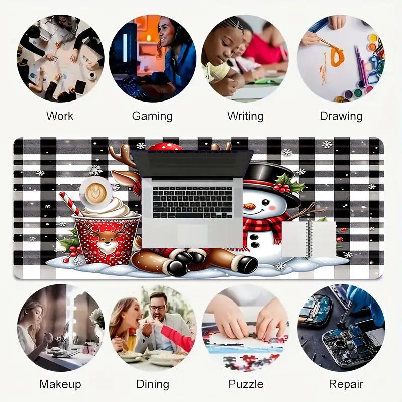 1PC Christmas, Winter Oversized Mouse Pad - Non-Slip Rubber Base Perfect for Office School Esports Home Decor Desk Mat 258A