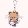 Cute Bubu Love Dudu Yier Keychains Couple Bear Panda Keyrings for Accessories Bag Pendant Key Chain Jewelry Fans Lovers Gifts
