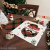 4pcs/6pcs Christmas Placemats, Plaid Santa Beard Kitchen Table Mat, Coffee Mat, Kitchen Dining Decoration, Home Decoration, Suitable for Daily Holiday