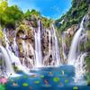 Wallpaper 3d Mural Landscape Waterfall Wooden Bridge Landscape Background Wall Decorative Painting 3d Wallpaper