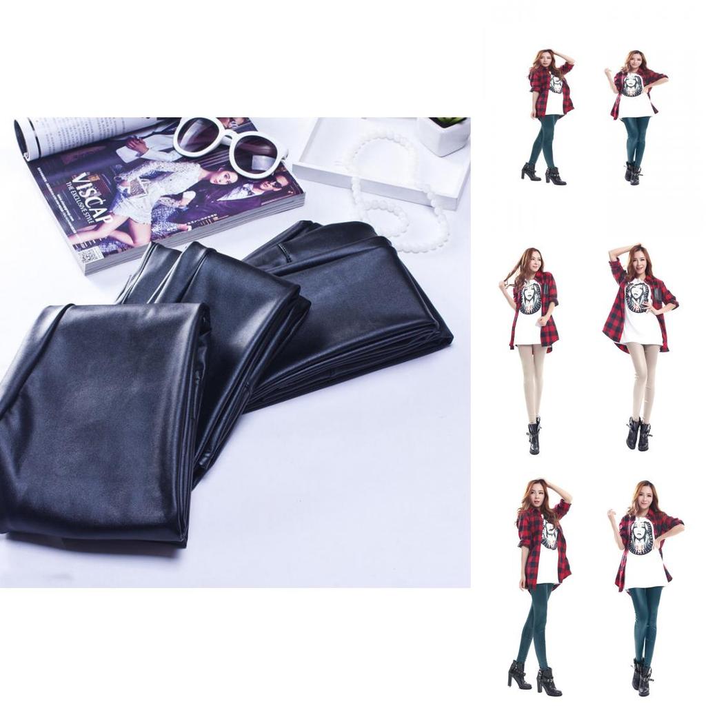 Elegant New For Women Girl Lady Faux Leather Pencil Pants Black Slim Trousers Legging For Chic Outfits