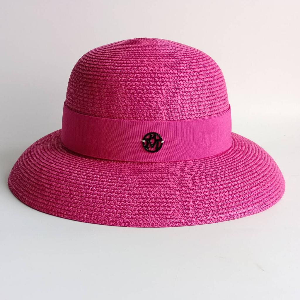 Cappello estivo di paglia stile Hepburn cappello a tesa larga elegante francese da donna cappello da sole per viaggi al mare sombrero