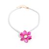 Exaggerated retro imitation pearl flower necklace metallic summer accessories collarbone chain women's fashion