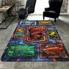 Futuristic Fish Frames Pattern Rug Floor Mat for Living Room or Bedroom Soft and Comfortable Carpet a Gift for Birthday and Holiday.