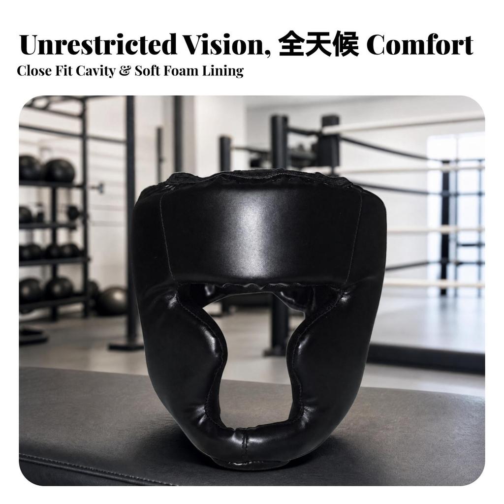 Padded Boxing Headgear Shock-Absorbing Sparring Head Guard Adjustable Guarding