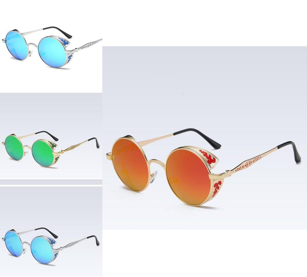 Elegant Polarized Vintage Round Steampunk Sunglasses With Superior Uv Protection