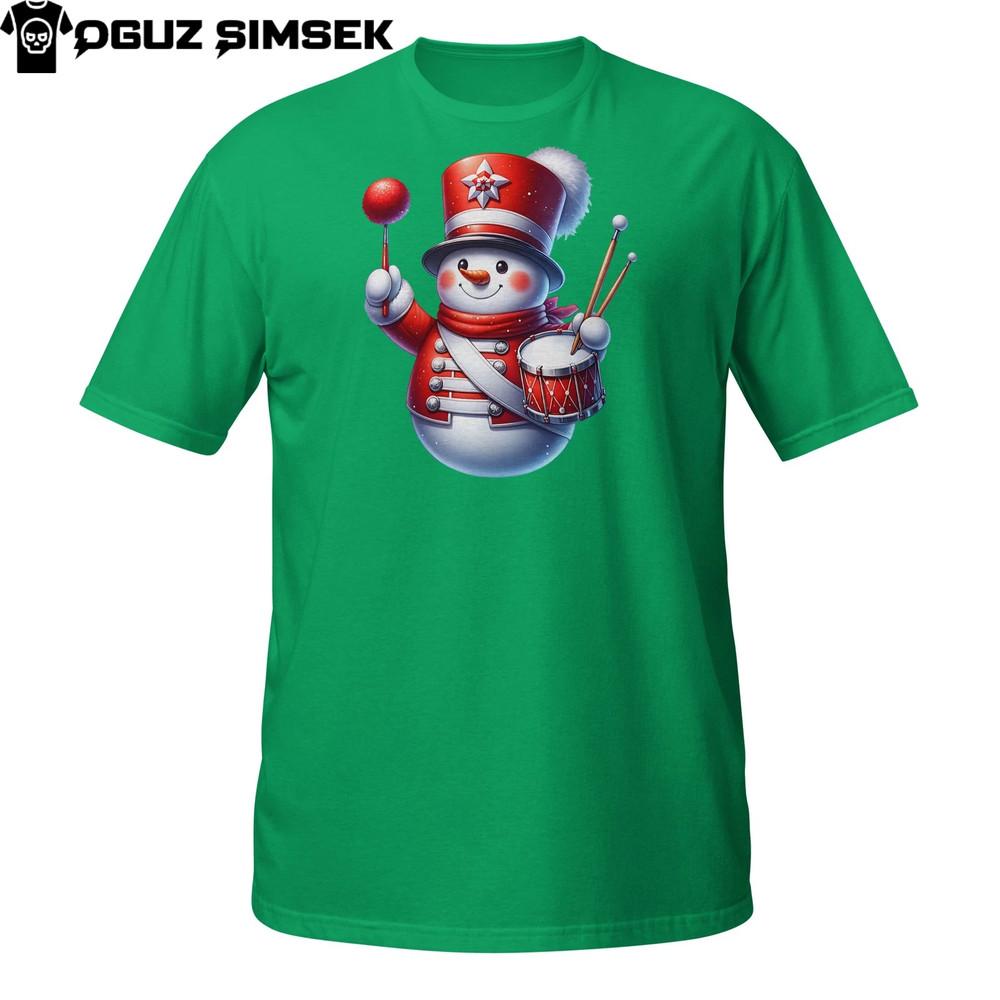 

Cute Snowman T-Shirt – Red Drummer Holiday Marching Band Design XL