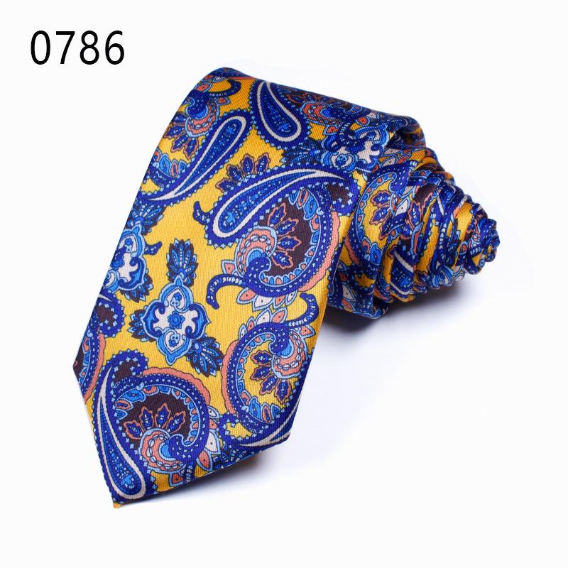 Cravată cu flori de caju Mătase imitație Cravată pentru bărbați Mătase poliester Cravată imprimată