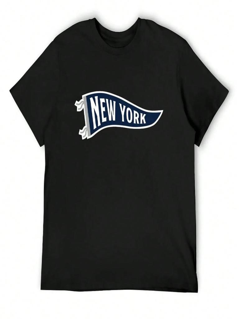 New York Pennant - White T-Shirt Clothes Luxury T-Shirt Luxury Designer unisex's T Shirts