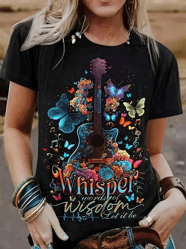 Women Oversized Graphic T- Shirt Casual Crew Neck Short Sleeve Everyday Tee Top