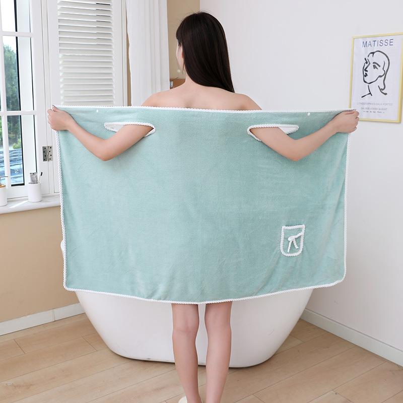 

Женское носимое полотенце-юбка с бантом - Толстый, влагопоглощающий и мягкий халат 145cm Length - 275g