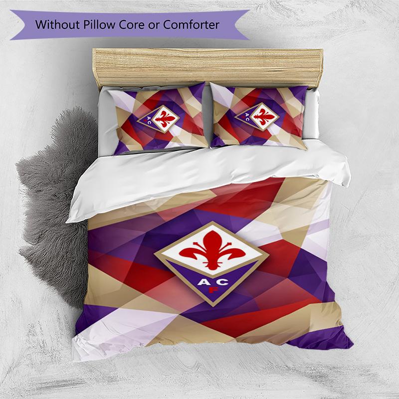 Fiorentina FC Printed 3PCS Bedding Set Breathable Duvet Cover with Pillowcases Decorative Bed Linen for Bedroom Home