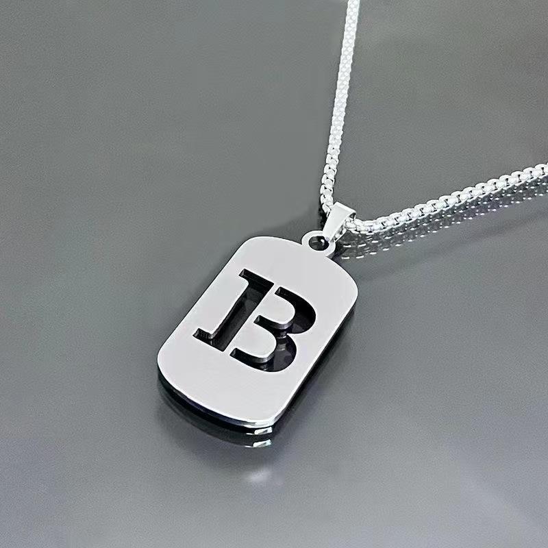 26 Letters English Titanium Steel Necklace Men'S And Women'S Versatile Sweater Sweater Chain Simple Fashion Collarbone Chain