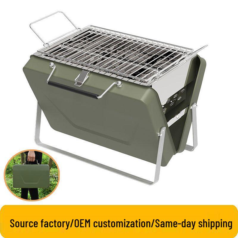 Компактный складной гриль-барбекю для одного - Портативная стойка для барбекю на открытом воздухе Manual