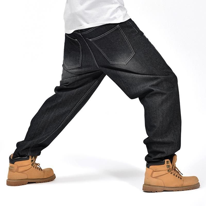 Man Loose Baggy Jeans Hip Hop Skateboard Denim Pants Street Dance Rap Trouses for Male