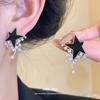 Silver needle zircon fritillary star earrings light luxury high-end stud earrings personality fashion temperament versatile earrings women