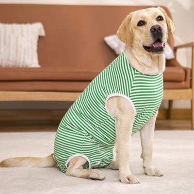 Elastic Dog Recovery Suit Washable Four-legged Pet Sterilization Suit Striped Design Dog Recovery Clothing Weaning Period