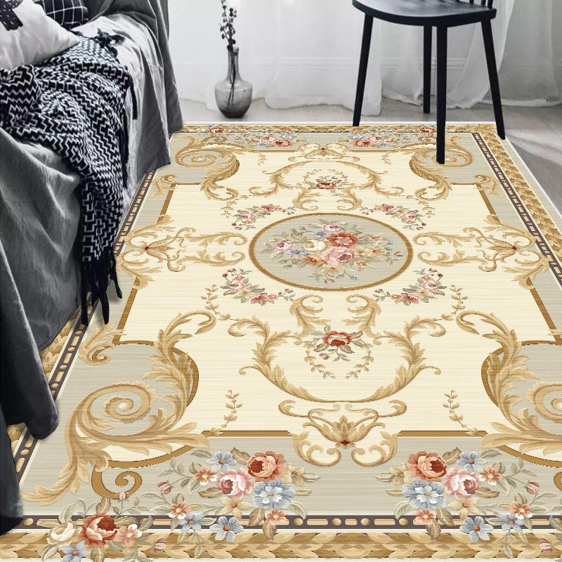 European Luxury Living Room Carpet Non-slip Large Bedroom Decoration Rug Home Cloakroom Lounge Rug Washable Porch Door Mat