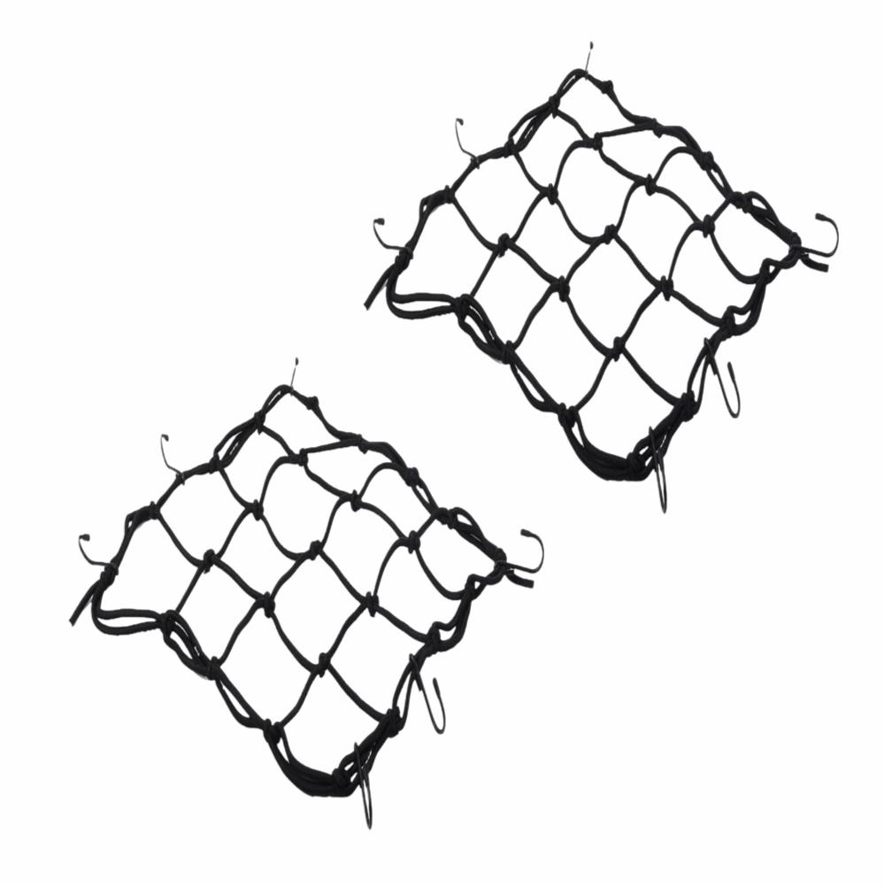 2pcs High Elastic Rubber Bungee Cargo Net 30x30cm Size Helmet Mesh Net For Luggage